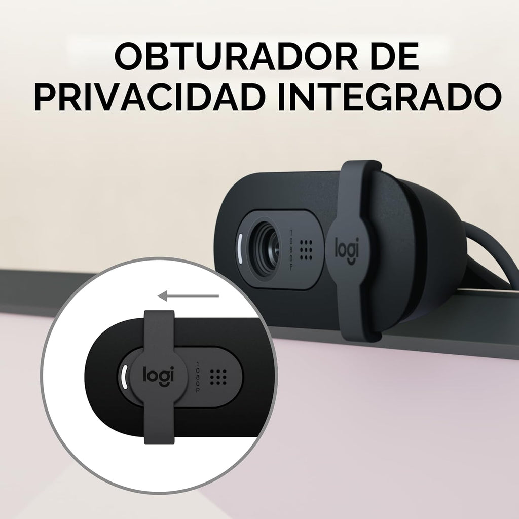 Logitech Brio 101 Full HD 1080p Webcam para reuniones, transmisión,...