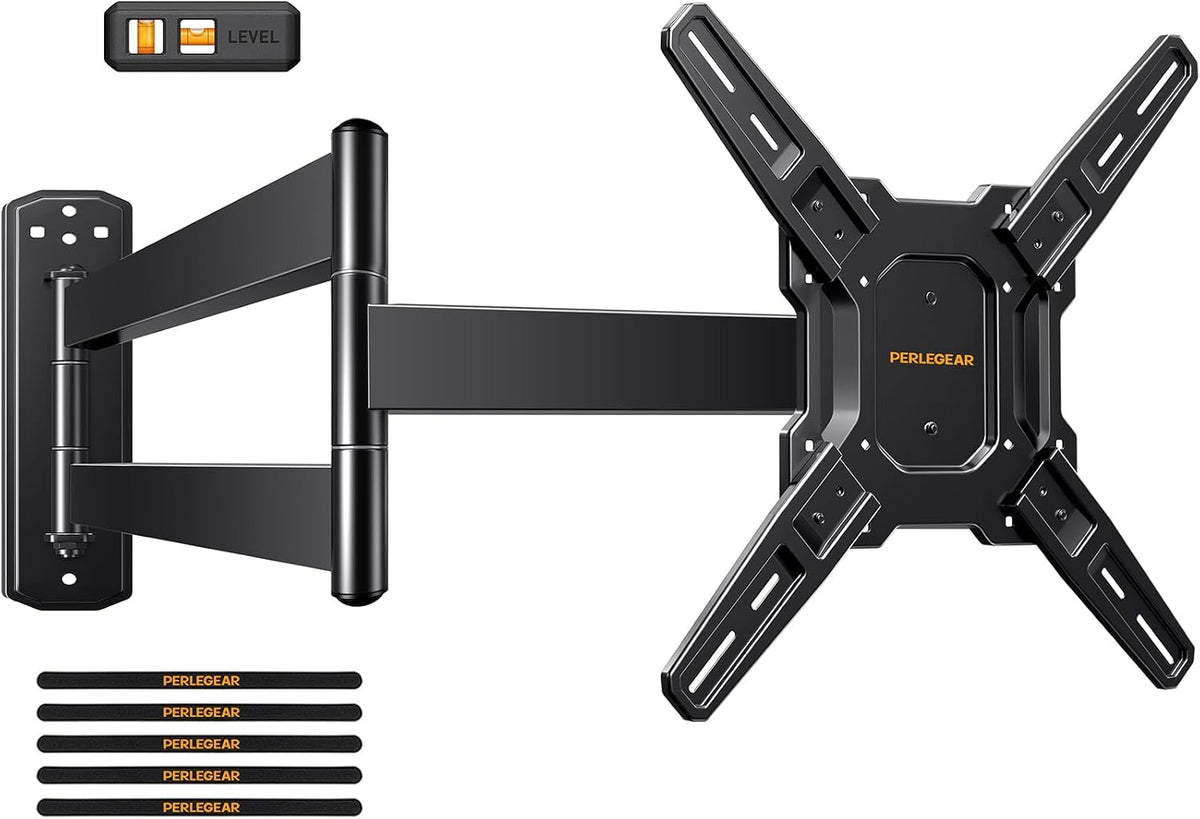Perlegear Soporte de pared para TV de brazo largo para televisores de 26 a 70 pulgadas de hasta 100 libras