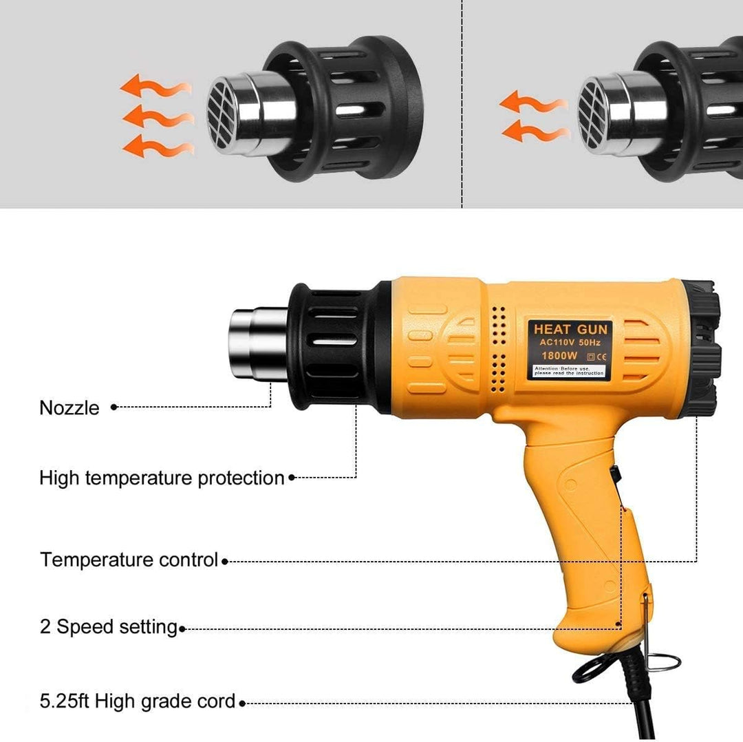 Seekone Pistola de calor 1800W 122℉-1202℉ (50℃- 650℃) Kit de pistol...