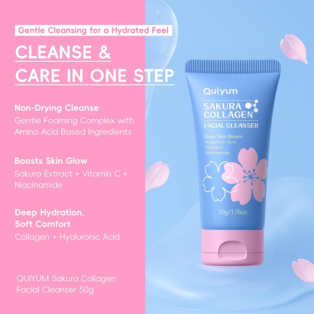 QUIYUM Sakura - Juego de cuidado de la piel con colágeno \u2013 5 p...