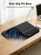 Soporte ergonómico 2 en 1 para teclado con reposamuñecas, color negro