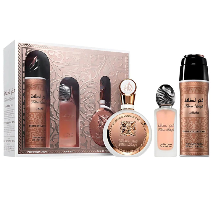 Lattafa Fakhar para Mujeres Juego de 3 Piezas (3.4 Oz Eau de Parfum...