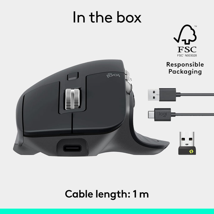 Logitech MX Master 3S Mouse Inalámbrico Edición Estándar con Recept...