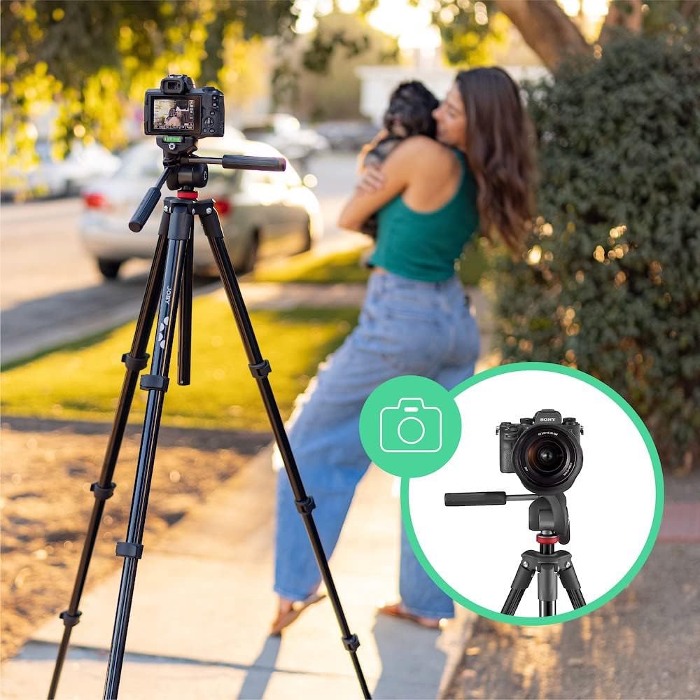 Joby Trípode compacto avanzado para cámara con cabezal de 3 vías, fijación universal de liberación rápida de ¼ a 20 pulgadas y bolsa de transporte, para CSC, DSLR, cámara sin espejo, Smartphone