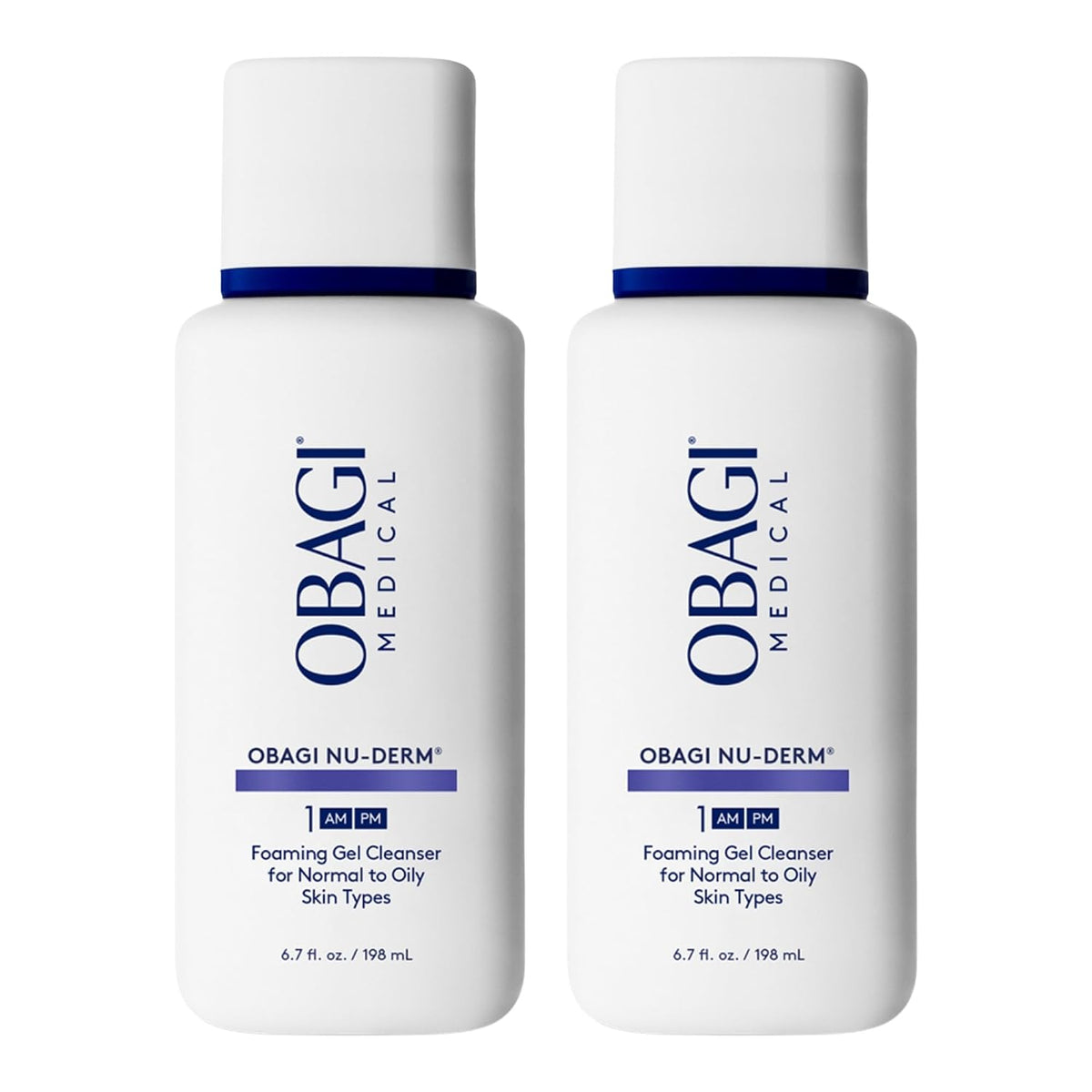 Obagi Nu-Derm Limpiador en Gel Espumoso para la cara, paquete de de 2