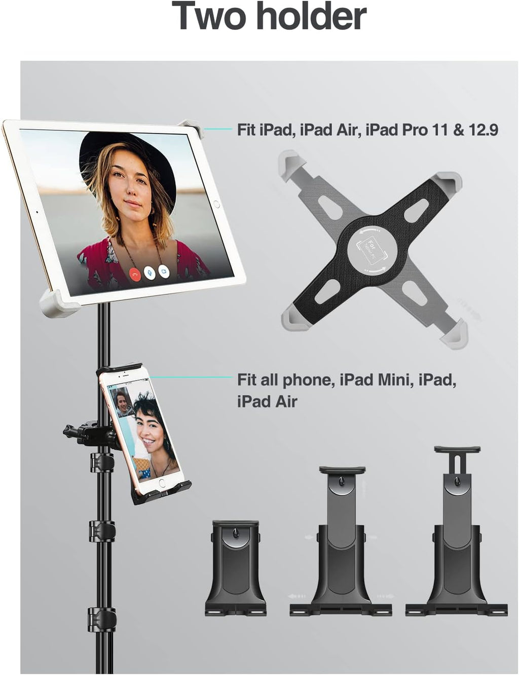 elitehood Soporte de trípode para iPad, soporte de tableta ajustable de