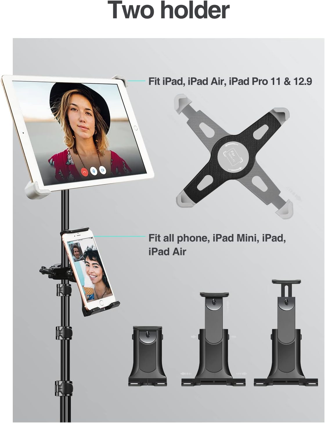 elitehood Soporte de trípode para iPad, soporte de tableta ajustable de