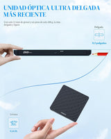 ORIGBELIE - Unidad externa de CD\/DVD para portátil, USB 3.0 tipo C...