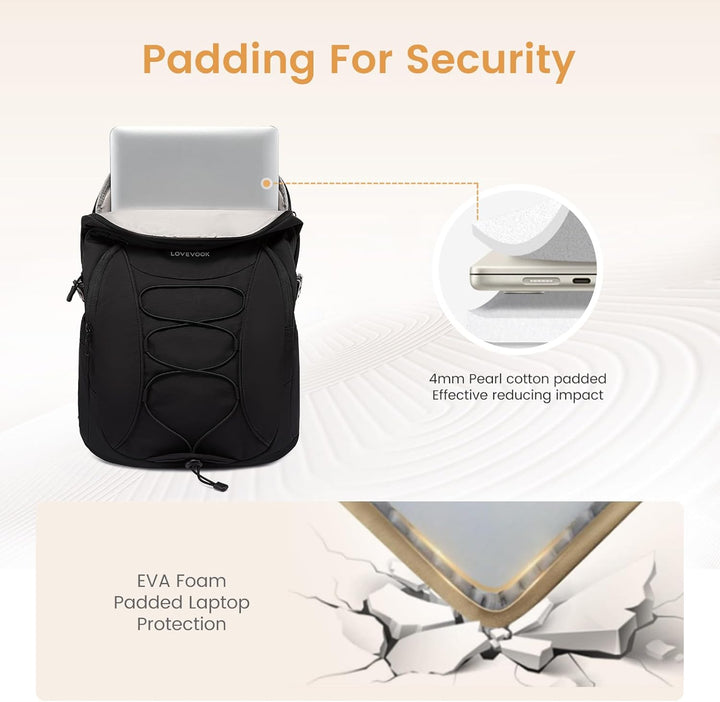 LOVEVOOK - Mochila para laptop acolchada para mujer, 18 pulg.