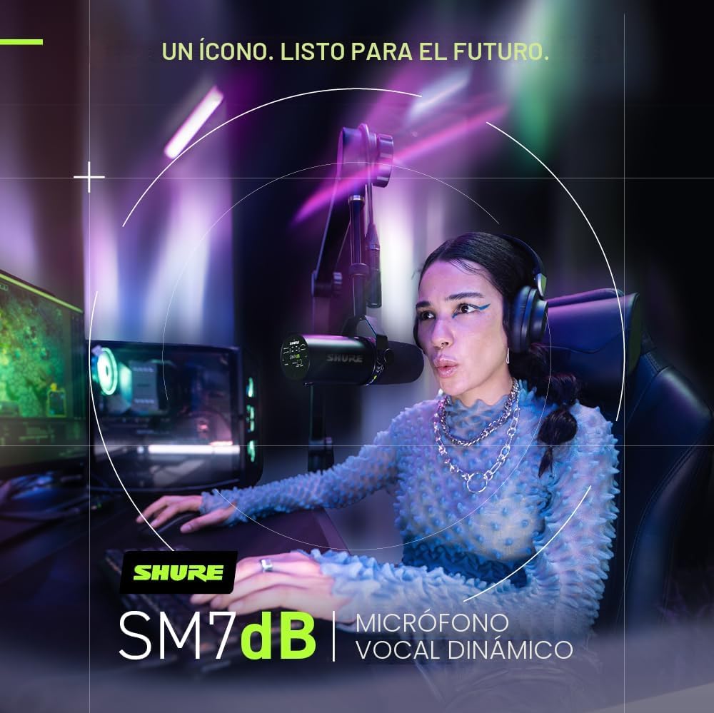 Shure SM7dB - Micrófono vocal dinámico con preamplificador integrad...