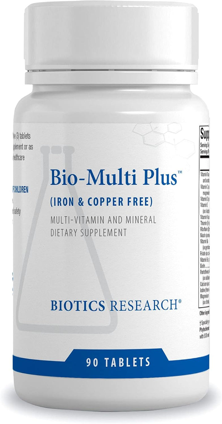 Biotics Research Bio-Multi Plus Multivitamínico sin hierro y cobre,...