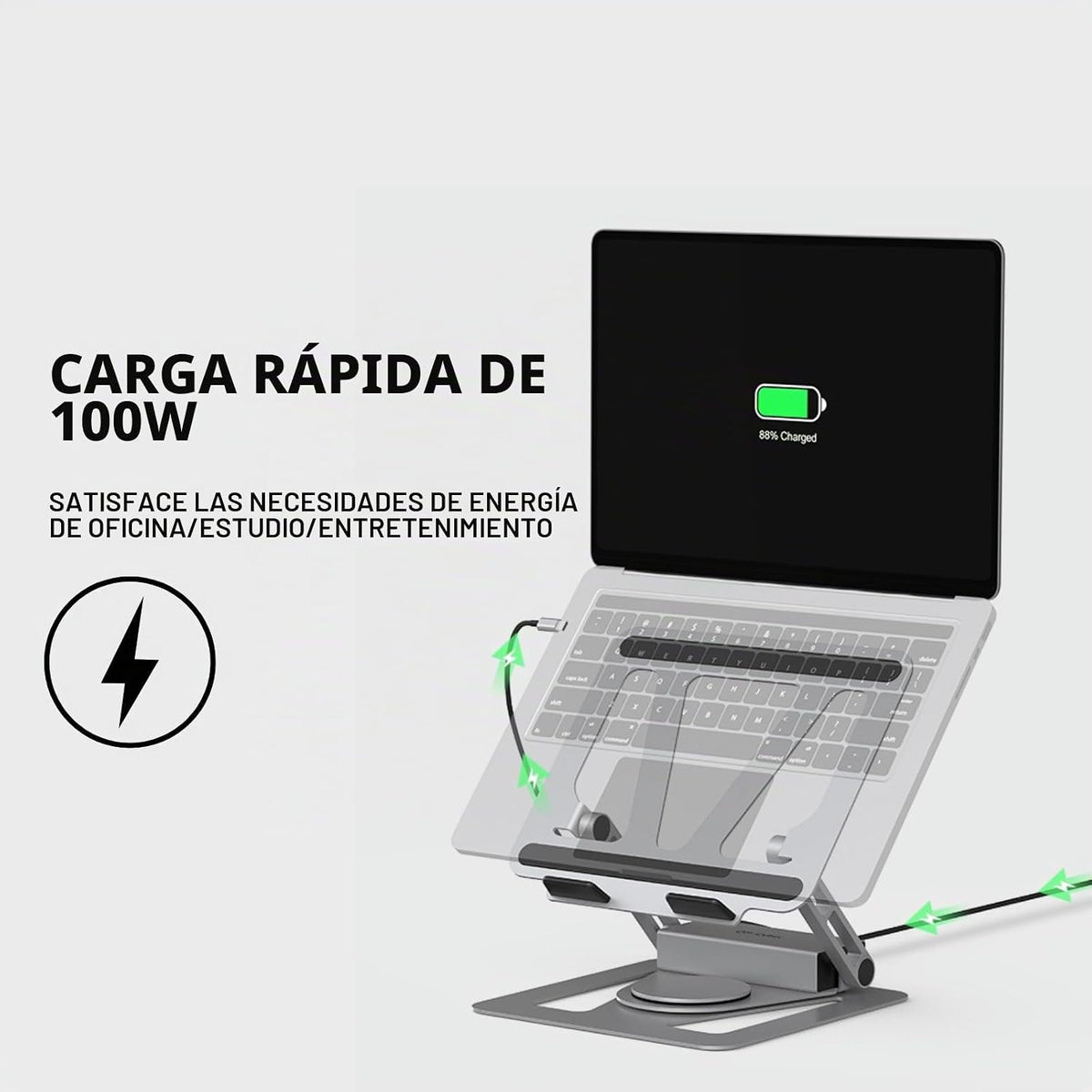 Estación de acoplamiento portátil de 360° con concentrador USB C