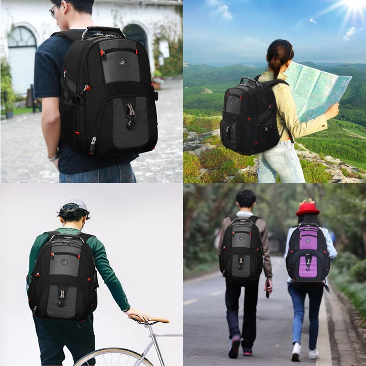 SHRRADOO - Mochila extra grande de 50L para laptop de viaje con pue...