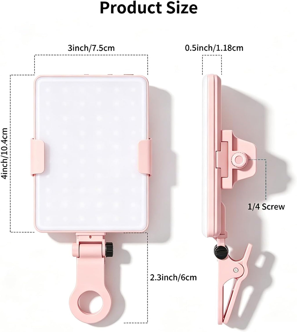 Mini micrófono inalámbrico con luz de relleno de selfie con clip