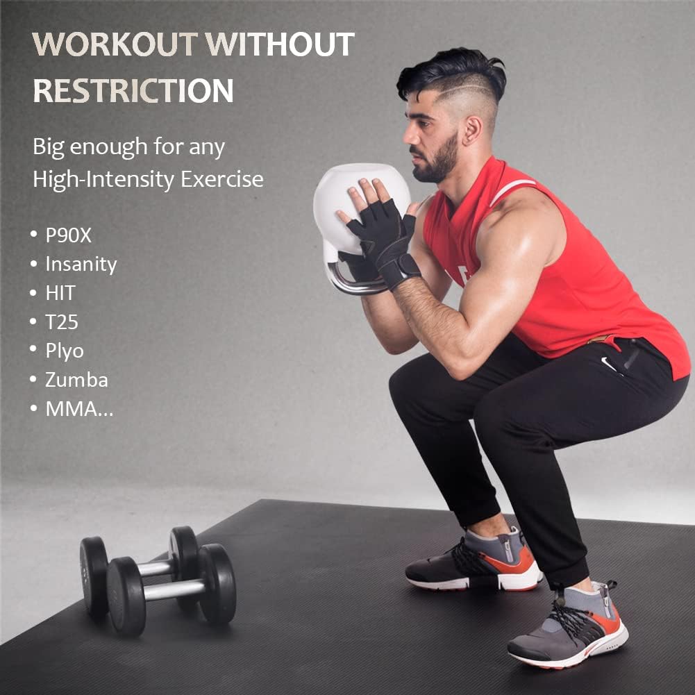 GXMMAT Extra Wide Large Exercise Mat 12'x7'/10'x7/8'x7(7mm)