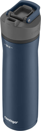 Contigo Cortland Chill 2.0 - Botella de agua de acero inoxidable con tapa autosellada y a prueba de derrames, aislada al vacío, 24 onzas, color arándano, ideal para bebidas calientes o frías, tapa