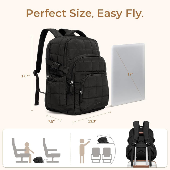 CLUCI Mochila inflada acolchada para laptop para mujeres