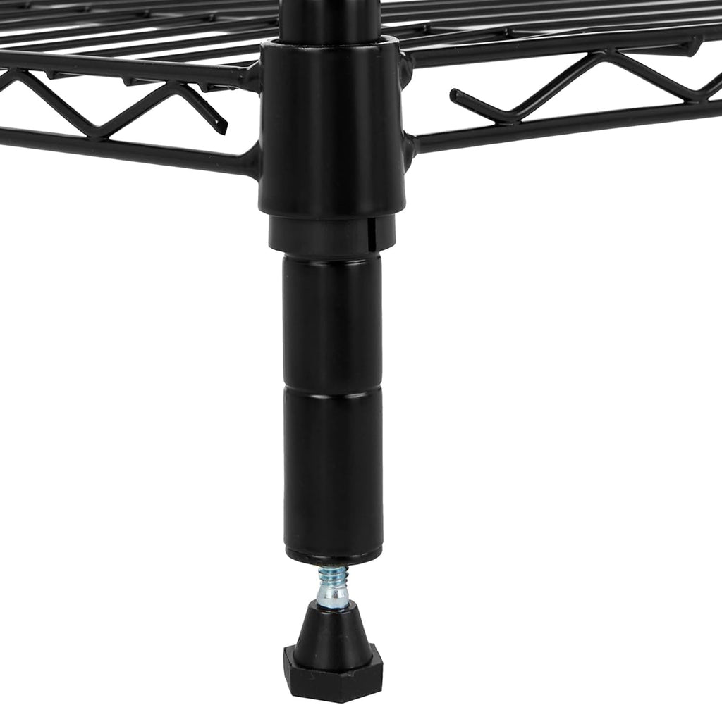 Amazon Basics Estantes de almacenamiento de alambre de acero resistentes ajustables con 5 estantes para garaje, cocina, fácil montaje, 36 x 14 x 72 pulgadas, color negro