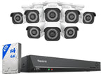 REOLINK Sistema de cámara de bala de seguridad 16CH 4K con 4TB HDD RLK16