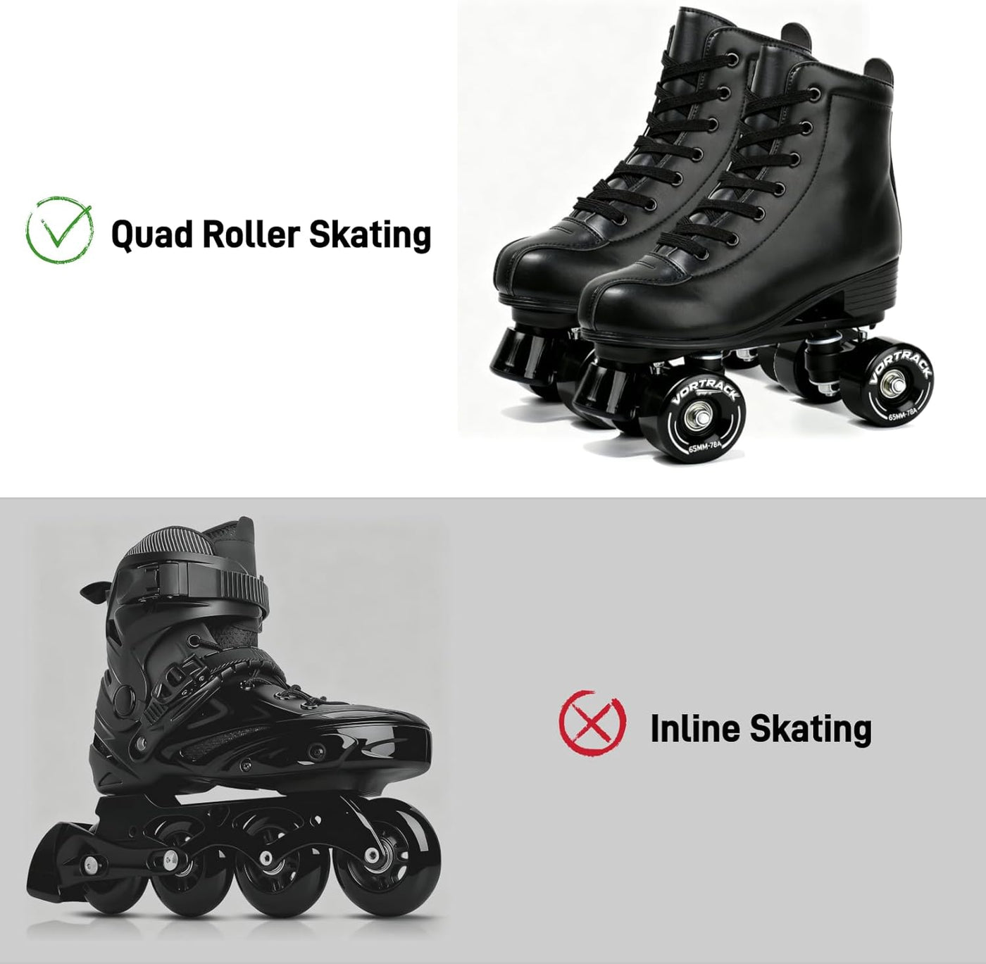 VORTRACK 78A - Ruedas para patines cuádruples paquete de 8
