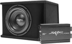 Skar Audio Paquete completo de graves de subwoofer individual de 12" de la serie SDR de 1,200 vatios - Incluye carcasa cargada con amplificador