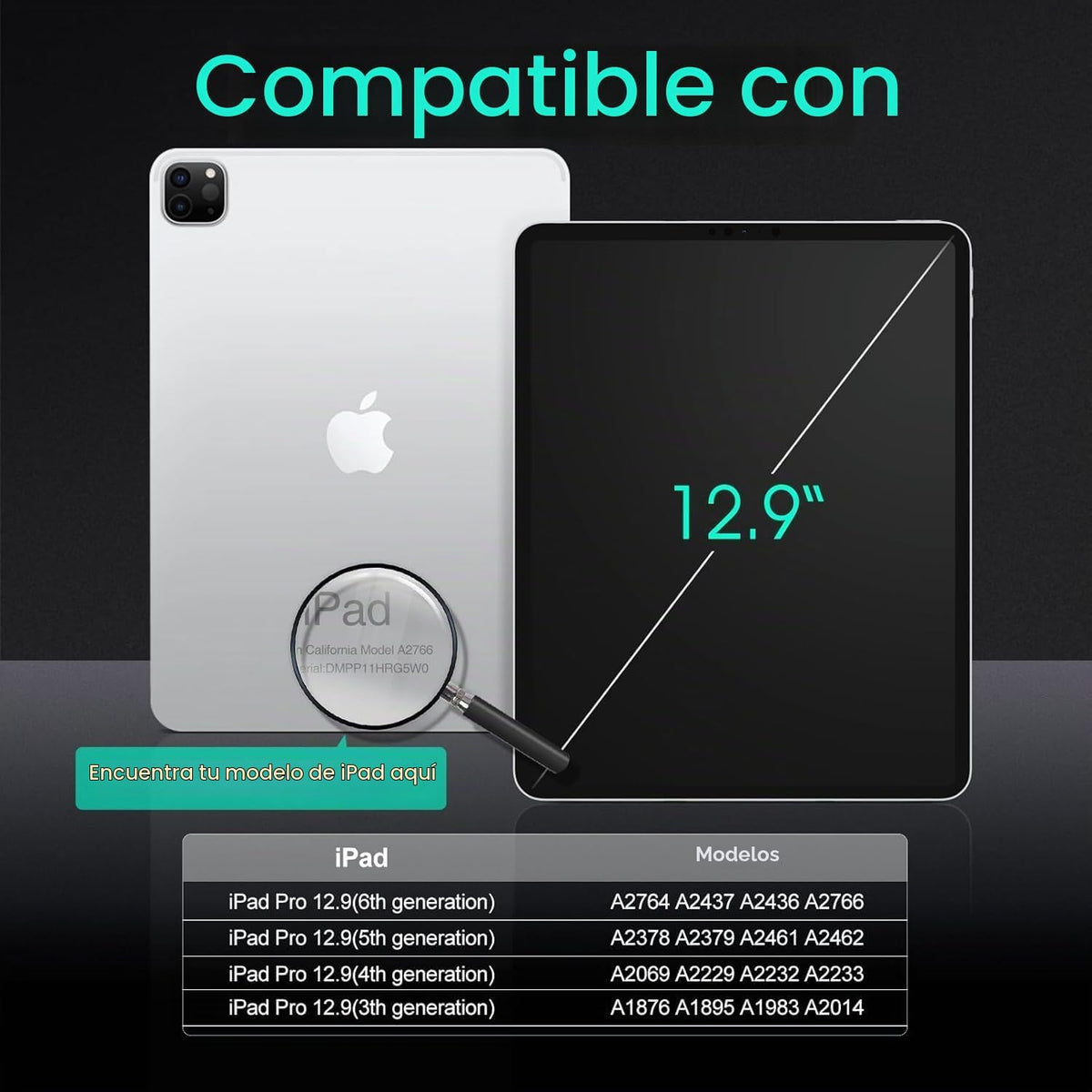 Protector de pantalla para iPad Pro 12.9 pulgadas 6.ª 5.ª 4.ª 3.ª generación