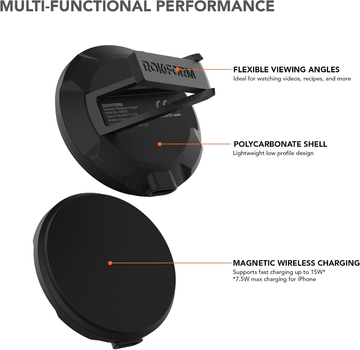 Rokform iPhone 16 Pro Max Crystal + soporte de carga magnético
