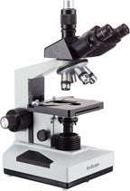 AmScope T490B Microscopio trinocular compuesto, ampliación de 40X-2000X, luz halógena, condensador Abbe, mesa mecánica de 2 capas, óptica de alta resolución, premiado con el n.° 6 entre los 10 mejores microscopios de 2016
