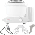 Bosch Universal Plus - Batidora de pie de 500 vatios, 6.5 cuartos, con látigos de alambre, gancho para masa y paquete de extensor de gancho para masa NutriMill