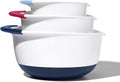 OXO, juego de 3 cuencos para mezclar de plástico Good Grips – Asas de Blueberry, Jam & Seltzer, 4.7 LITROS, Grande