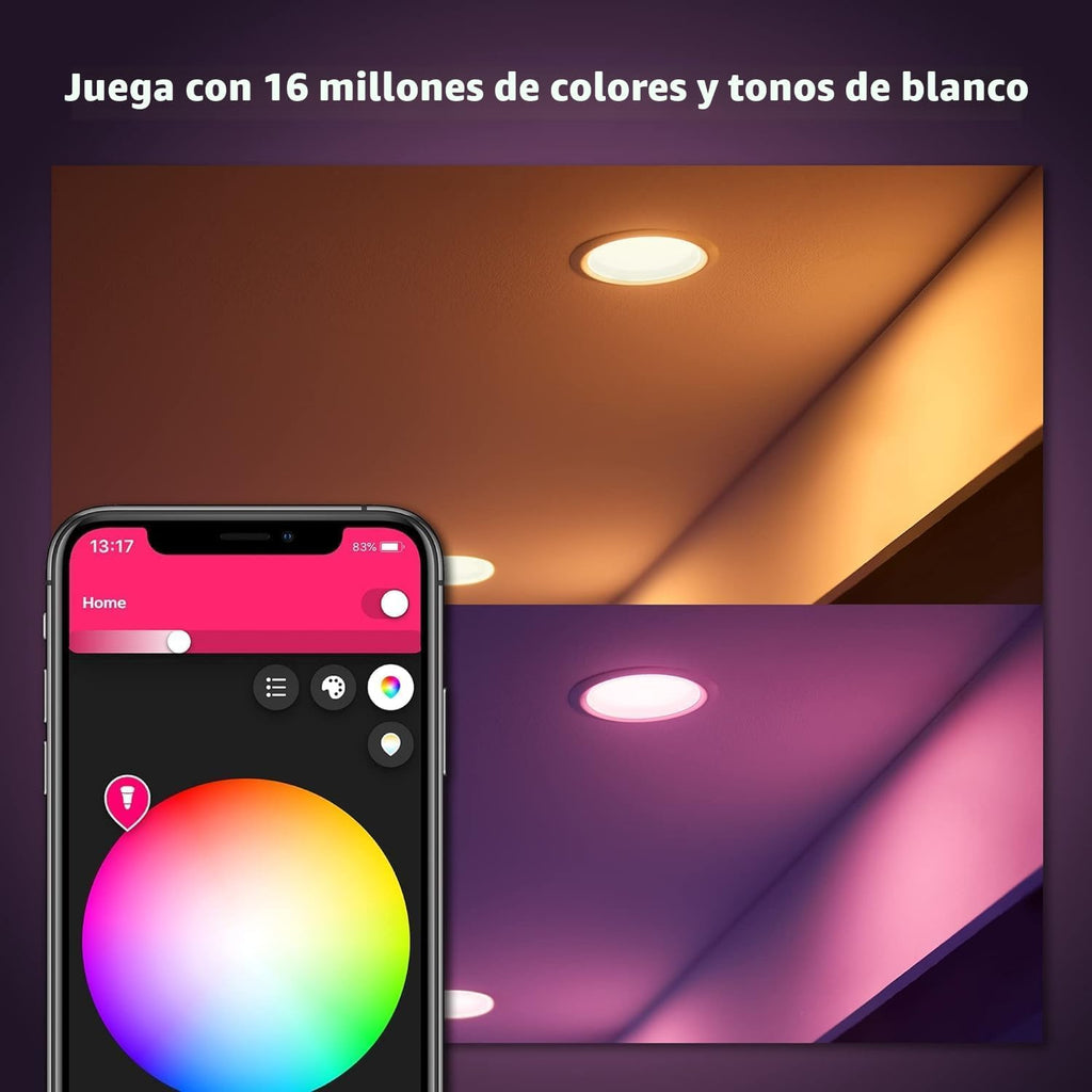 Philips Hue Retrofit - Iluminación empotrable inteligente de 4 pulgadas