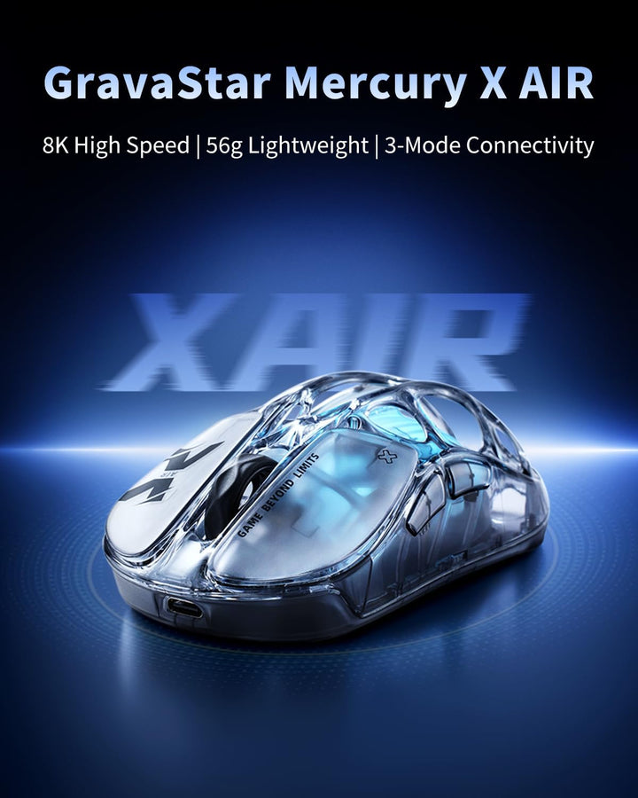 Ratón inalámbrico para juegos GravaStar X AIR, diseño de esqueleto...