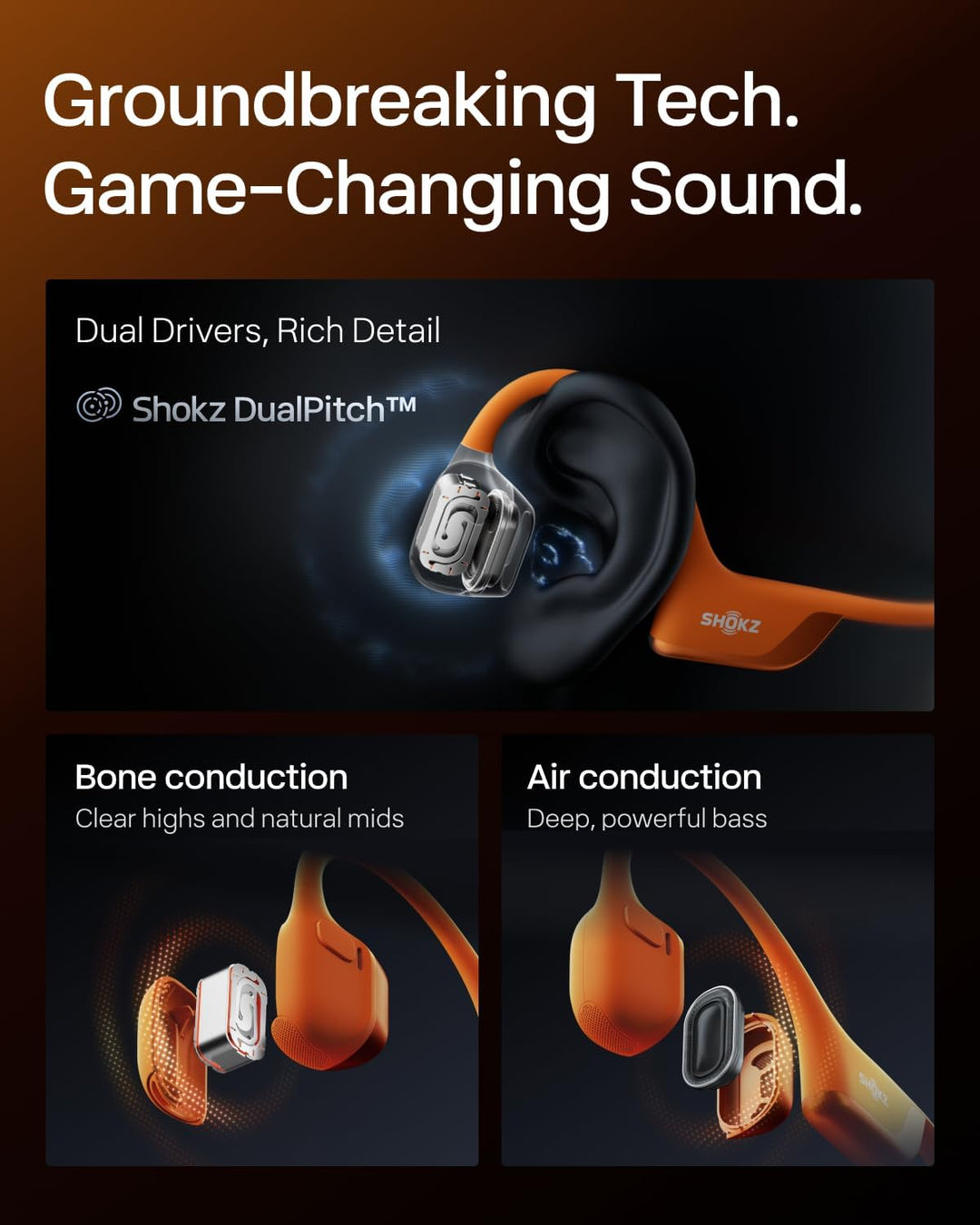 SHOKZ OpenRun Pro 2 - Auriculares de conducción ósea, auriculares d...