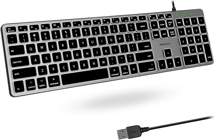 Teclado retroiluminado Macally para Mac - Silencioso, elegante y fu...