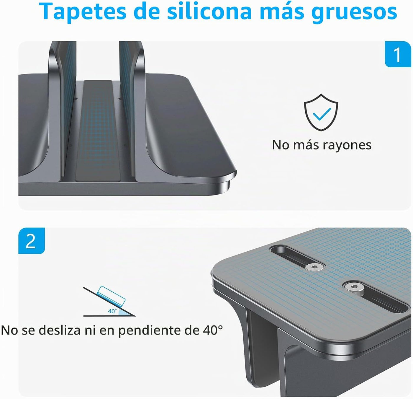OMOTON Soporte vertical para laptop, soporte de aluminio de escrito...