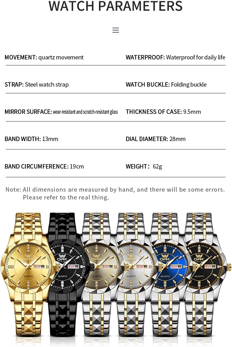 OPK Reloj de pulsera para mujer de acero inoxidable para mujer