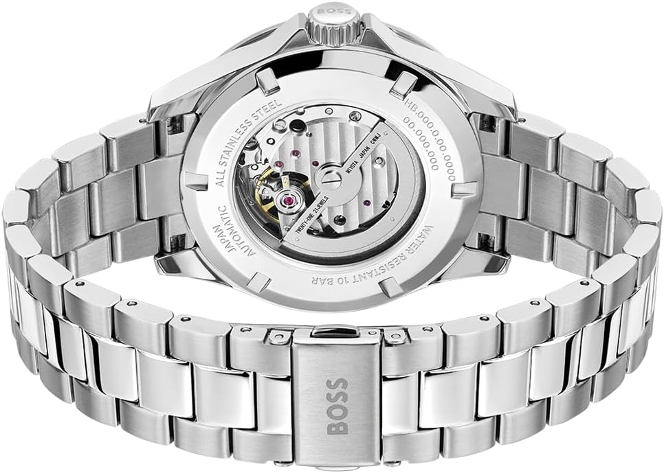 BOSS Troper - Reloj mecánico automático para hombre, acero inoxidable, resistente al agua 10ATM/328.1 ft, elegante y duradero, cuerda automática, regalo para él, 1.693 in