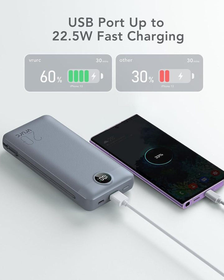 Cargador portátil de 20000 mAh, cargador de batería VRURC de carga...
