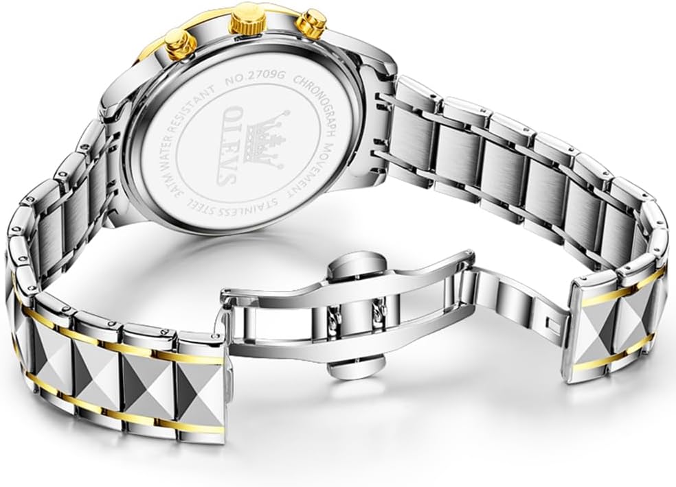 OLEVS Reloj para Hombres Clásico de Negocios en Acero Inoxidable Reloj para Hombre