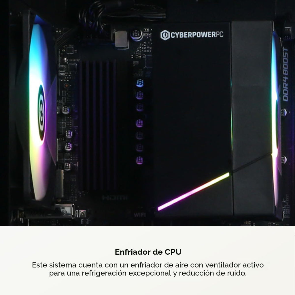 CyberPowerPC PC para juegos, AMD Ryzen 5 5500, Radeon RX 6500 XT 4GB, GMA3100A3