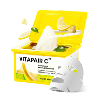 Nature Republic Vitapair C - Máscara facial diaria (30 hojas vegana...