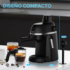 XIXUBX Máquina compacta de café expreso y capuchino, 3.5 bar con varita de