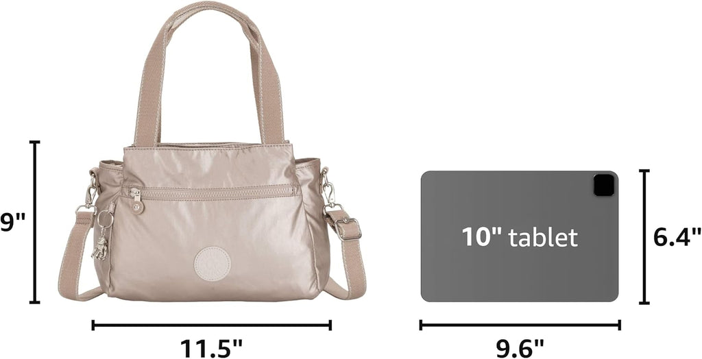 Kipling Elysia Bolso bandolera convertible sólido, Brillo metálico.
