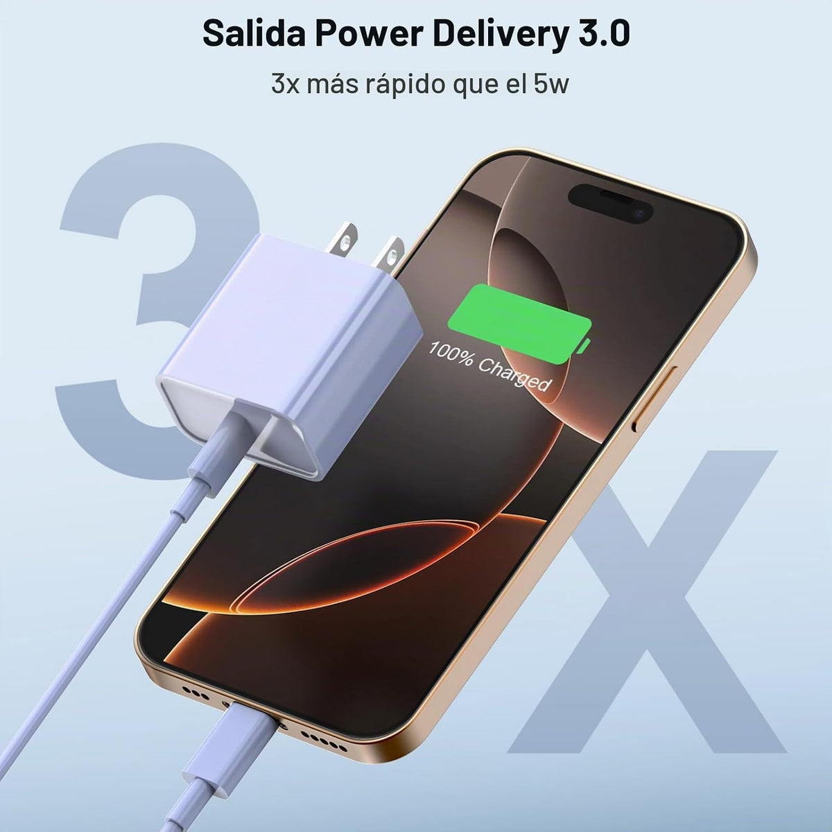 iPhone 18 17 16 Cargador de carga rápida extra largo 10FT USB C cargador