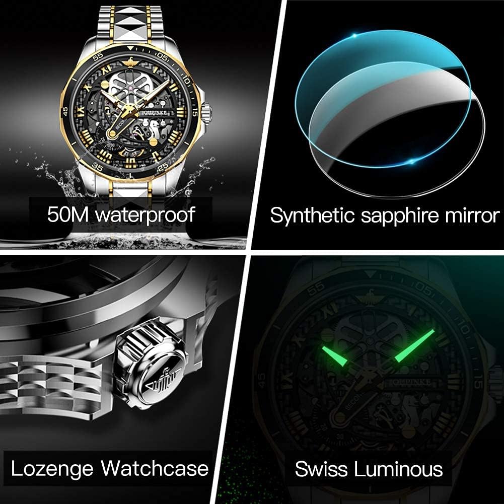 OLEVS Reloj cronógrafo de acero inoxidable impermeable para hombre