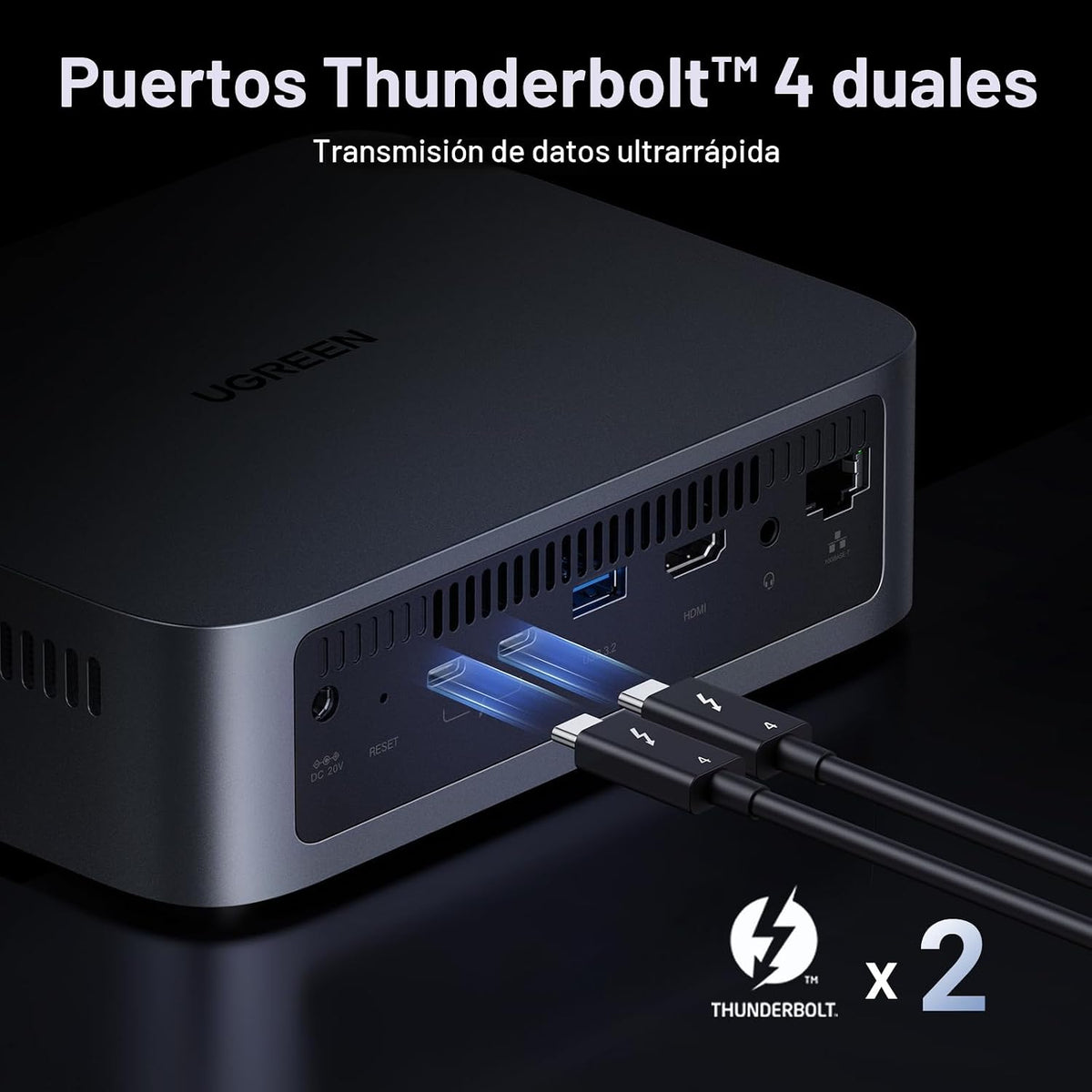 UGREEN NAS DXP480T Plus NAS SSD All-Flash de 4 bahías, CPU Intel i5...