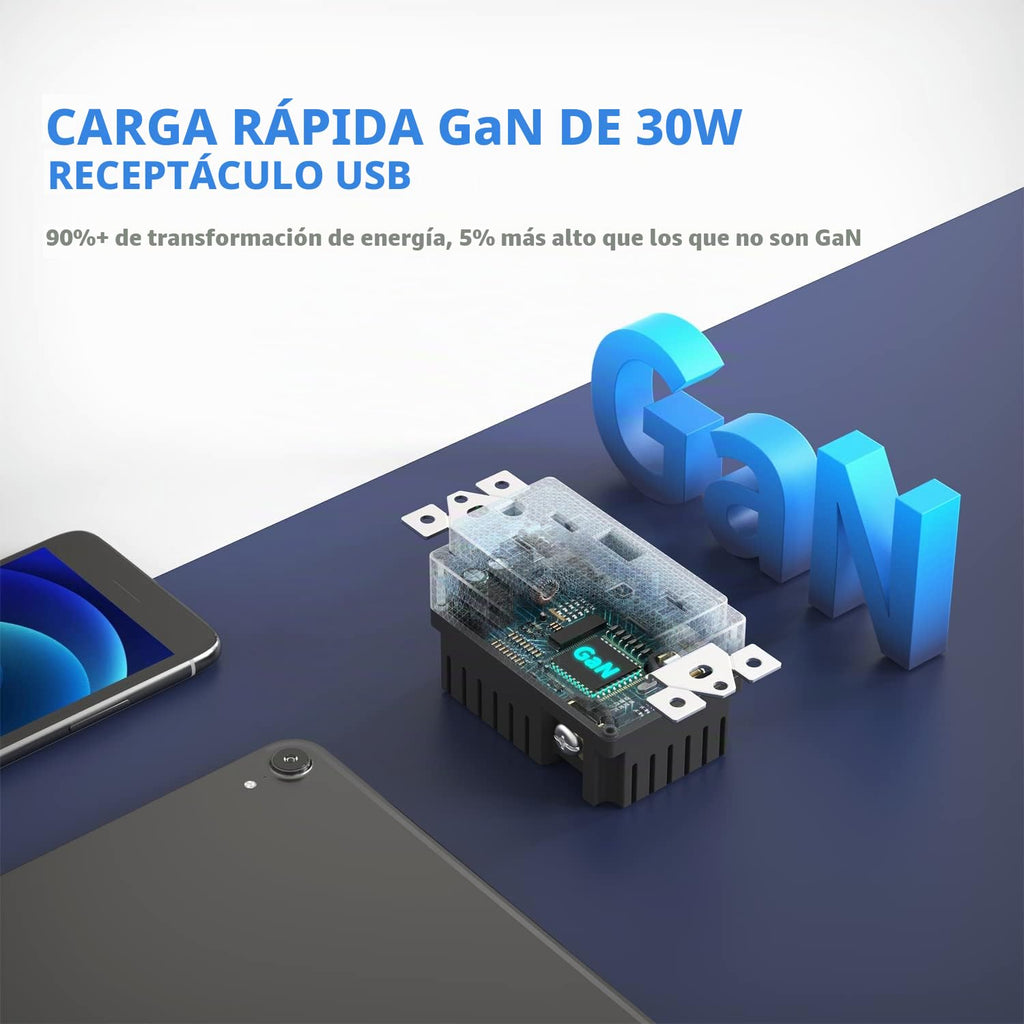 Enchufe de pared USB PD3.0 de 30W, receptáculo resistente a manipulaciones de 15 amperios con 2 puertos USB tipo C y 1 puerto USB tipo A, cargador USB para iPhone/iPad/Samsung/LG/MacBook