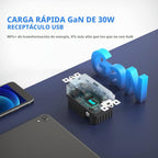 Enchufe de pared USB PD3.0 de 30W, receptáculo resistente a manipulaciones de 15 amperios con 2 puertos USB tipo C y 1 puerto USB tipo A, cargador USB para iPhone/iPad/Samsung/LG/MacBook