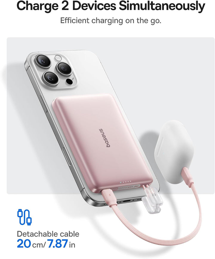 Baseus Picogo Qi2 - Cargador portátil Magsafe de 15 W, cargador por...