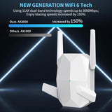 Extensor de Rango WiFi 6 AX3000 2025, Extensor de Señal WiFi con Pu...